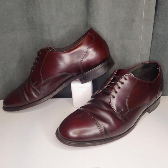 Stafford Comfort Plus Vintage Cap Toe Oxblood Burgundy Dress Shoes Mens 12 EEE/E - Picture 2 of 9